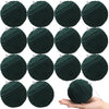 Soulchen 15 Pcs 3.15" Large Green Velvet Flocked Christmas Balls Ornaments