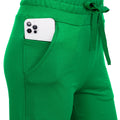 RESHE Womens Capri Pants Yoga Wide Leg Drawstring Pockets Green Size 2XL