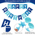 Crosize Blue Birthday Decorations Kit Pre-Strung Banner Tissue Poms Star Garland