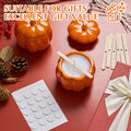 Sliner 2 Pcs 7oz Ceramic Pumpkin Jar Candle Holder Orange Fall Decor