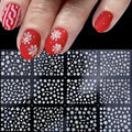 12 Sheets Snowflake Nail Art Stickers 3D Self Adhesive Winter Nail Decals