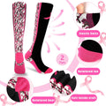 YLOLUL Breast Cancer Awareness Socks Black Camouflage Polyester Womens Size L