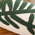 Tosleo 12x20in Green Tropical Leaf Embroidered Pillow Covers 2 Pack