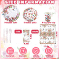 Sinmoe 400 Pcs Spring Plates Napkins Disposable Dinnerware Set Multicolor Bird