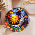 Touber Sun God Christmas Ornament Ceramic Holiday Decor Sun and Moon