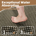 PADOOR Checkered Bath Mat Super Absorbent Non Slip 18x30 Green & Cream