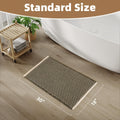 PADOOR Checkered Bath Mat Super Absorbent Non Slip 18x30 Green & Cream