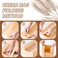 50 Pcs Kraft Paper Bread Bags with Window 13.7x8.3x3.7in + Seal Stickers
