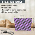 luixd Cosmetic Makeup Bag Travel Pouch Organizer Black Purple Checkerboard