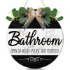 CHDITB Summer Bathroom Wooden Sign Tropical Palm Tree 11.4x11.4 in Portrait