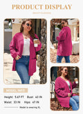 Eytino Women's Plus Size Cardigan Long Sleeve Waffle Knit Coral Paradise Size 1X