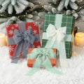 YANGTE Handmade Chiffon Silk Ribbon 1.5in x 28yd 4 Rolls Ivory Green Blue