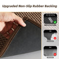 BULULOM Chenille Bathroom Rug Rubber Backing Brown 16x24 Absorbent Mat