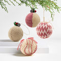 Juncox 12 Pcs Burlap Christmas Ball Ornaments 3.15in Rustic Natural Jute
