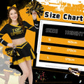 ROC PARTY Women Cheerleader Costume Yellow with Hairpins Pom Poms Size S