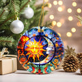 Touber Sun God Christmas Ornament Ceramic Holiday Decor Sun and Moon