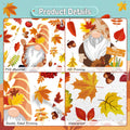 Pedel Fall Gnome Window Clings 93Pcs Thanksgiving Autumn Leaves Decals