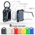 Jeanue Waterproof AirTag Holder Keychain Case Orange & Black 2 Pack Screw Closed