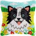 LUDOTEK Colorful Dog Latch Hook Kit Pre-Printed Canvas 17x17 in