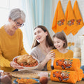 Fanfanwin 3 Pcs Thanksgiving Hand Towels Orange Pumpkin 13.8x29.5 Inch Cotton