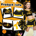 ROC PARTY Women Cheerleader Costume Yellow with Hairpins Pom Poms Size S