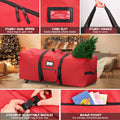 Mrrihand Christmas Tree Storage Bag Heavy-Duty 600D Oxford Red 7.5Ft
