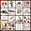 Vloso 16 Pcs Fall Stencils 5x5 Inch Reusable Thanksgiving DIY Crafts