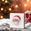XUNLURY Santa Wooden Box Sign Pink Christmas Decor 5x5 Inch