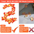 Feybxla 2 Pack Maple Leaf String Lights 20ft 60 LED Multicolor Waterproof