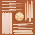 Mibly 500 Pcs Wooden Wax Sticks Assorted Applicator Spatulas for Body Face Legs