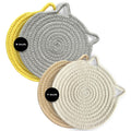 UKJENT Cotton Trivet Mats 4 Pcs Heat Resistant Pot Holders 7" & 9" Multi Color