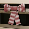 Hungdao Christmas Kitchen Towels 2 Pc Red White Stripes Decorative Bows