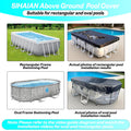 SIHAIAN 16x28Ft Oval Pool Cover UV Weather Resistant Side Storage