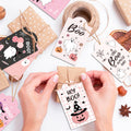 MOZUI Halloween Thank You Tags 60pcs Pink Black Ghost Pumpkin Kraft Paper
