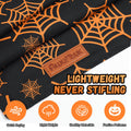 Awumbuk Halloween Dog Bandanas 2 Pack Reversible Pumpkin Spider Web Black