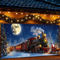 Yomaiha Christmas Santa Garage Door Cover Banner 6x13 ft Red Polyester