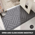 JEEDOVIA Indoor Door Mat Non-Slip Rubber Backing Grey 20x31.5