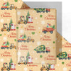 WRAPLULU Christmas Truck Wrapping Paper 4 Jumbo Sheets 28x40in Yellow