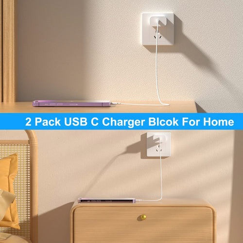 Charger Block, 2Pack For Iphone 17 16 Fast Charging Plug For Apple 20W Type C Po