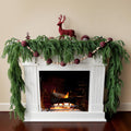 Gixie Home 2Pcs 6Ft Artificial Norfolk Pine Garland Green Plastic