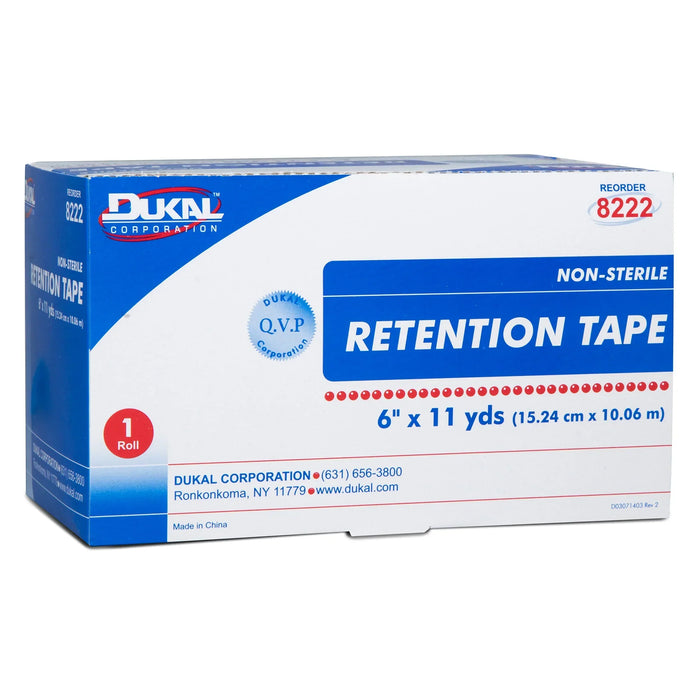 Dukal Pre-Cut Retention Tape Roll | 6 Inch x 11 Yard