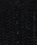 Mango Womens Faux Fur Knit Cardigan - Black, Size Small