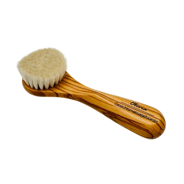 Dural Olivia Gesichtsmassageburste Face & Skin Brush Natural Goats Hair Olive Wood