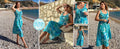 Kate Kasin Womens Floral Wedding Guest Dress Sleeveless Blue Leaves Size M