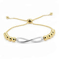 Giani Bernini Two-Tone Beaded  Bolo Bracelet in Sterling Silver/18k Gold-Plate