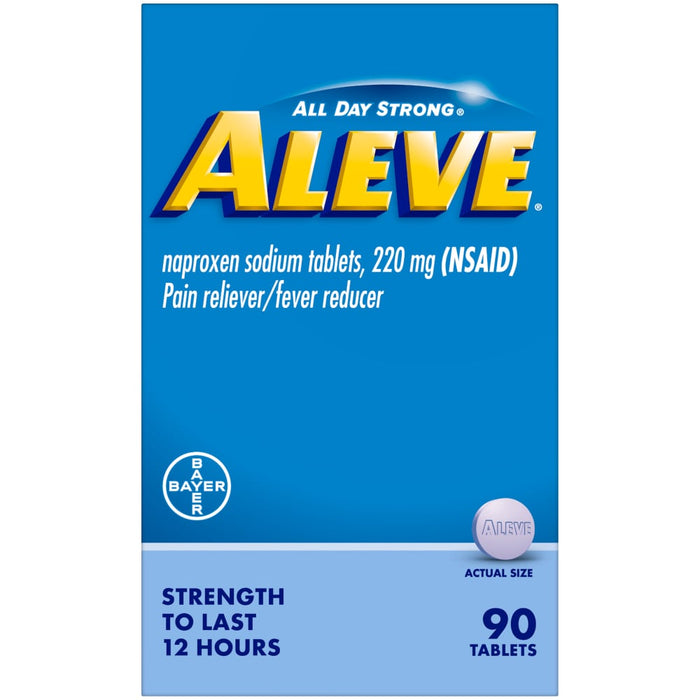 Aleve Pain Reliever & Fever Reducer, 220mg Naproxen Sodium, 90 Tablets