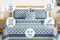 DaDa Bedding Mediterranean Blue Mint Patchwork Quilt Set