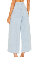 Free People Landry Crop Wide Leg Jeans in Bay Blue