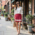 MOSCHINO Mini Colorblocked Skirt, Size 8