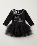 Bonnie Baby Baby Girls Appliqued Knit Tutu One-Piece Dress, Black, 18 Months